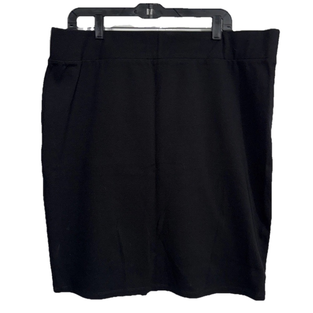Olivia Blue Midi Skirt Stretch  Plain Black 2XL